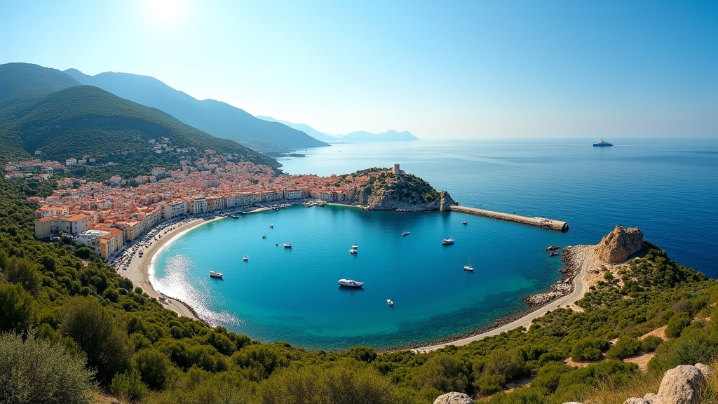 Plage de Capu Laurosu avec ses eaux turquoise et le maquis corse