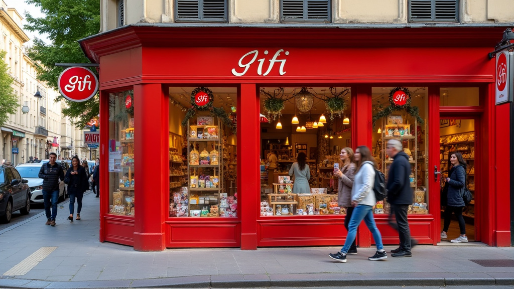 Façade du magasin GiFi à Villeurbanne avec son enseigne lumineuse et parking adjacent