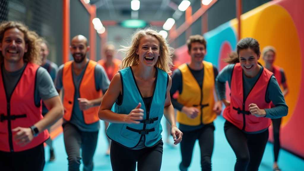 Vue intérieure de Koezio Lyon avec des agents en tenue de mission dans un décor futuriste