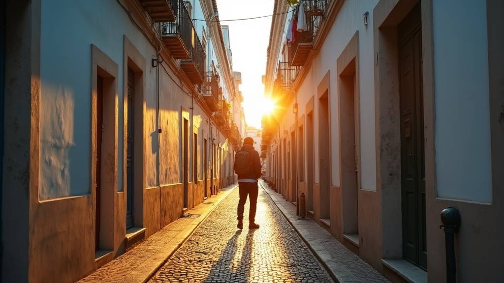 Tramway jaune dans le quartier d'Alfama à Lisbonne, façades colorées et calçadas portugaises
