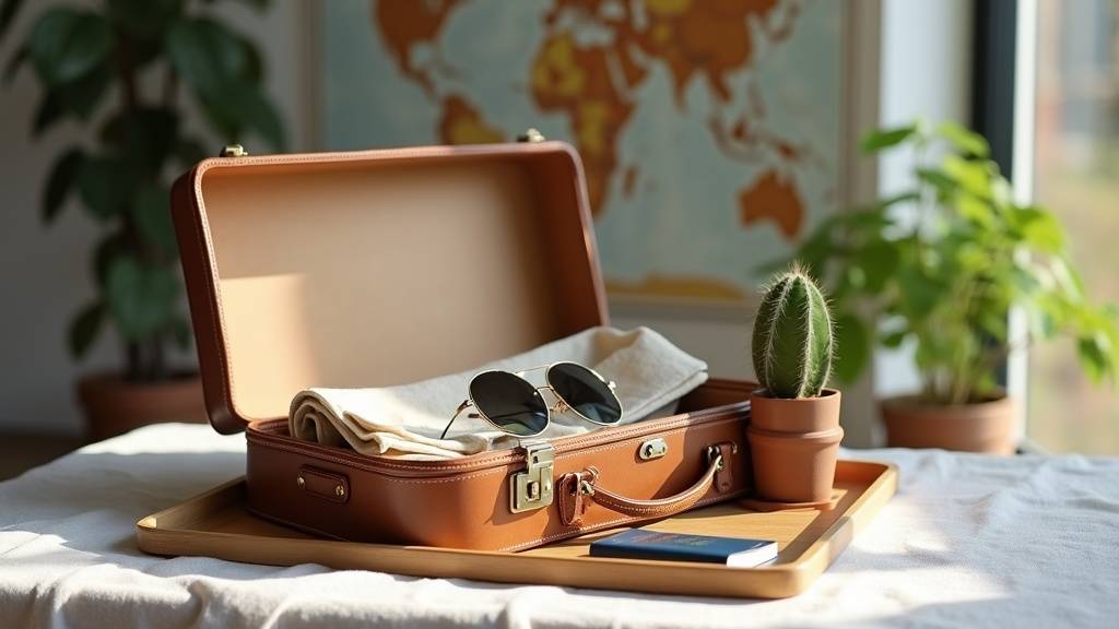 Une personne utilisant un smartphone pour consulter une carte numérique, avec un paysage urbain en arrière-plan, illustrant le voyage connecté.
